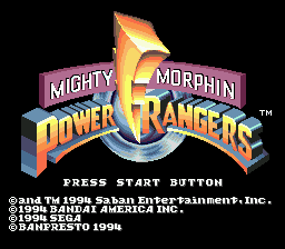 Заставка игры Mighty Morphin Power Rangers